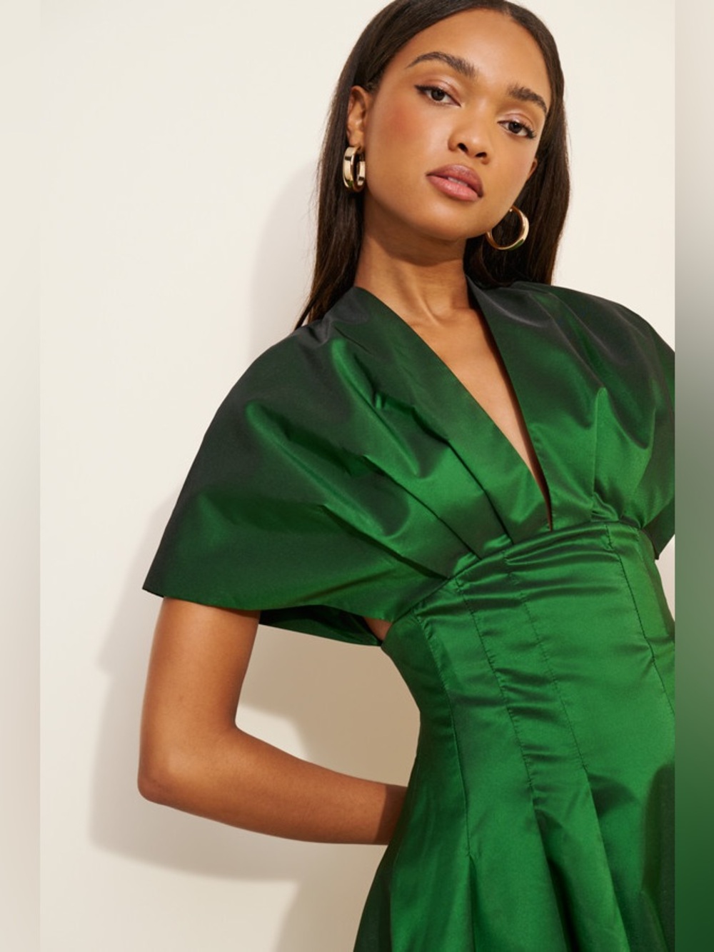 Anthropologie Exquise Tobie Dress in Emerald Green size small - Picture 2 of 13